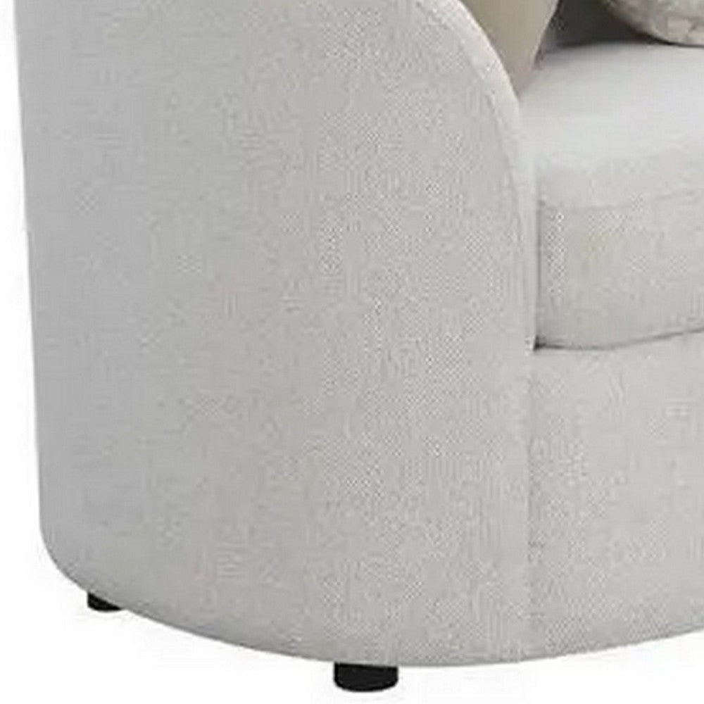 Tia Sofa | 89’’ | Curved | 2 Pillows | Cream Boucle Fabric BM294173