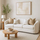 Tia Sofa | 89" | Curved | 2 Pillows | Cream Boucle Fabric