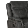 Tom 74 Inch Motion Manual Recliner Loveseat Gel Foam Black Faux Leather BM294176