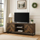 TV Console Cabinet | 60" | Herringbone Doors | Rustic Brown