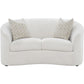 Tia 66 Inch Modern Curved Loveseat 2 Throw Pillows Cream Boucle Fabric By Casagear Home BM294193