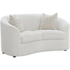 Tia Loveseat | 66" | Curved | 2 Pillows | Cream Boucle Fabric