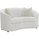 Tia Loveseat | 66" | Curved | 2 Pillows | Cream Boucle Fabric