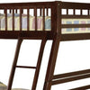Cleo Twin Over Full Bunk Bed Espresso Brown Pine Wood Slatted Design BM294212