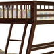 Cleo Twin Over Full Bunk Bed Espresso Brown Pine Wood Slatted Design BM294212