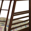 Cleo Twin Over Full Bunk Bed Espresso Brown Pine Wood Slatted Design BM294212
