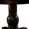 Loki 48 Inch Round Counter Height Table Espresso Brown Carved Wood Frame BM294221