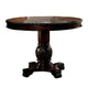 Loki 48 Inch Round Counter Height Table, Espresso Brown Carved Wood Frame
