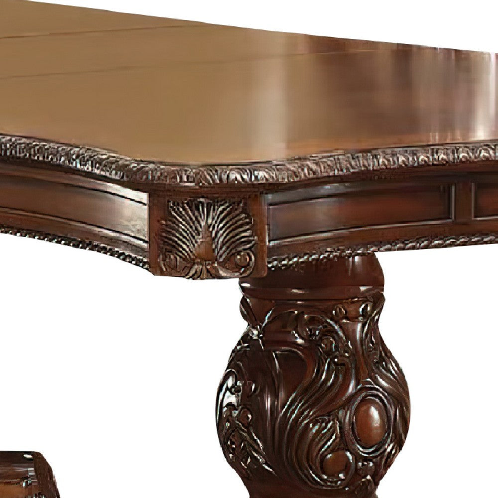 Loki 66-96 Inch Dining Table Carved Trim Antique White Extension Leaves BM294225