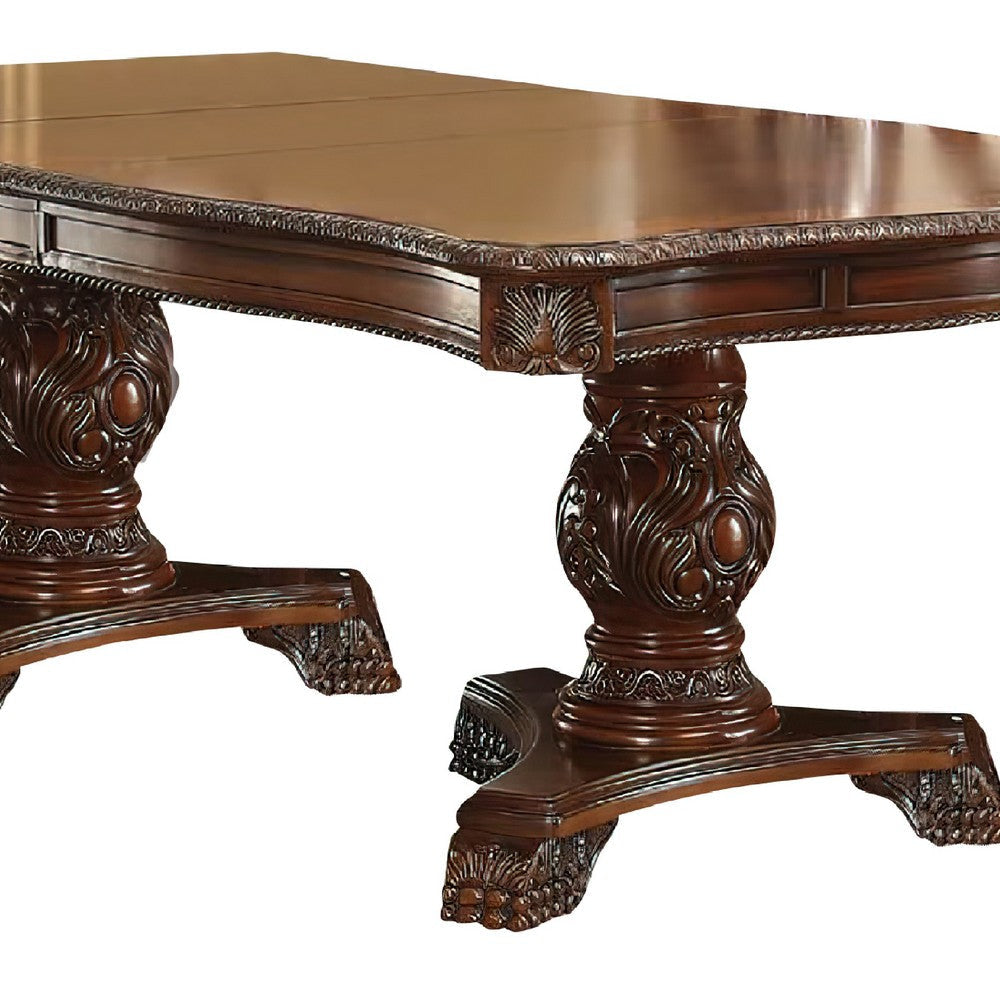 Loki 66-96 Inch Dining Table Carved Trim Antique White Extension Leaves BM294225