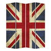 Alfie 71 Inch Folding Screen Room Divider Union Jack Printing 4 Panels BM294235