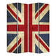Alfie 71 Inch Folding Screen Room Divider Union Jack Printing 4 Panels BM294235