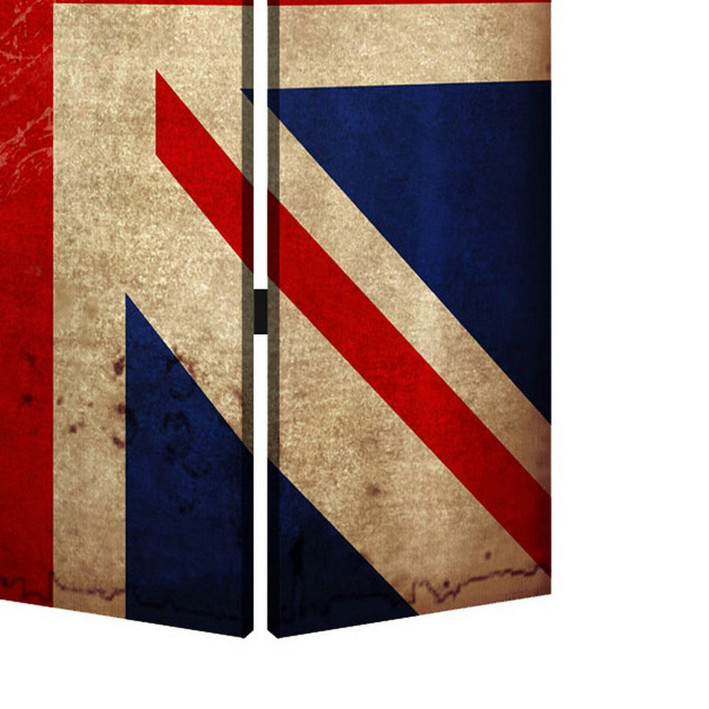 Alfie 71 Inch Folding Screen Room Divider Union Jack Printing 4 Panels BM294235