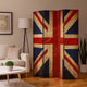Alfie 71 Inch Folding Screen Room Divider, Union Jack Printing, 4 Panels
