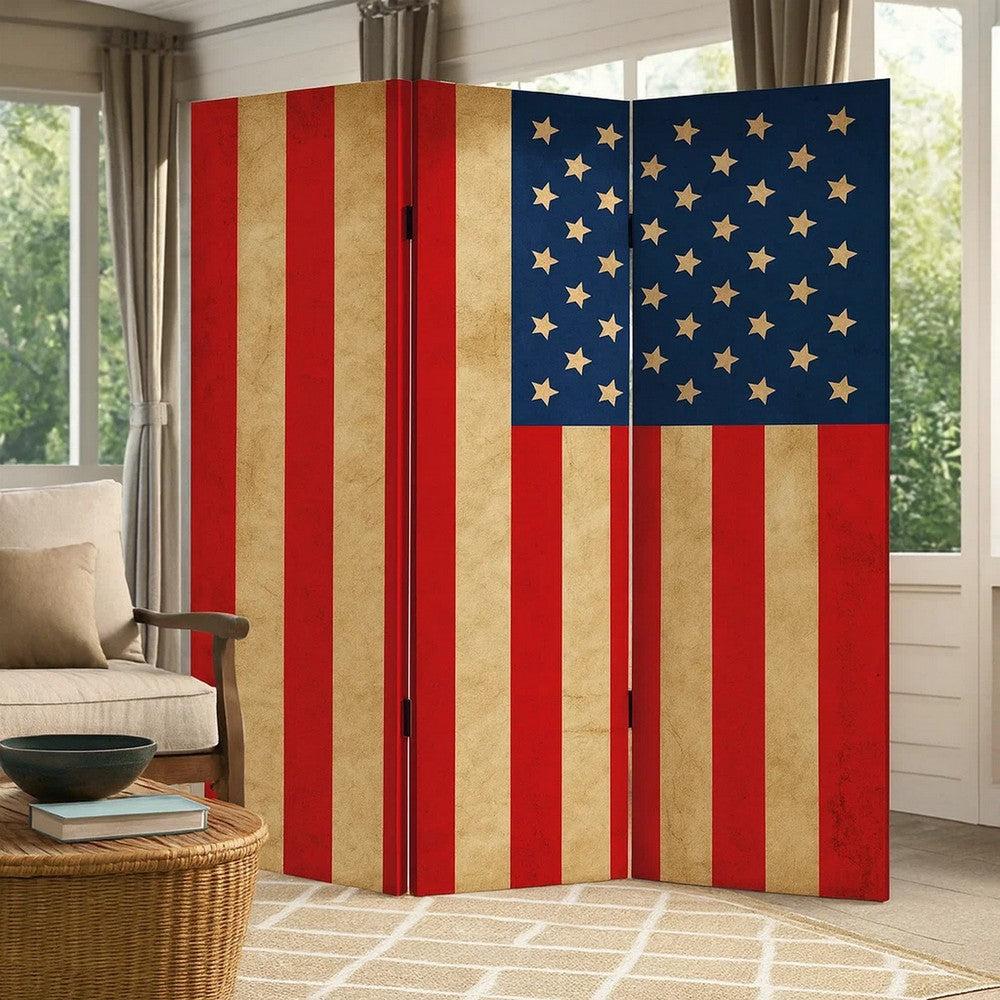 Alfie Folding Screen | 71" | Stars & Stripes | USA Design