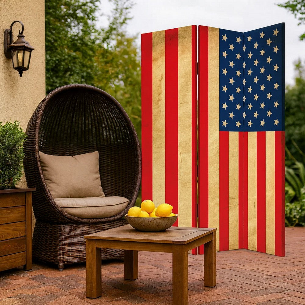 Alfie Folding Screen | 71" | Stars & Stripes | USA Design