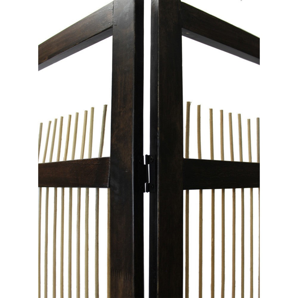 Yetta 72 x 72 Indoor Outdoor Folding Screen Room Divider Willow Brown BM294237