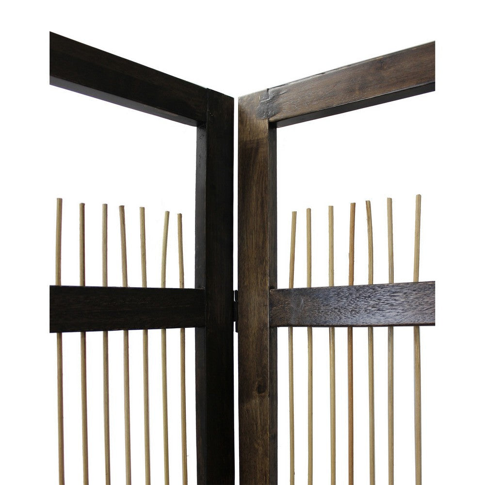 Yetta 72 x 72 Indoor Outdoor Folding Screen Room Divider Willow Brown BM294237