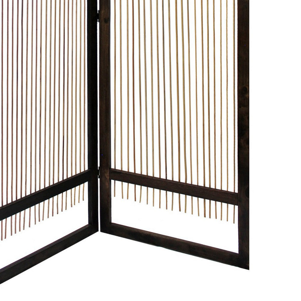Yetta 72 x 72 Indoor Outdoor Folding Screen Room Divider Willow Brown BM294237