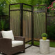 Yetta 72 x 72 Indoor Outdoor Folding Screen Room Divider, Willow, Brown