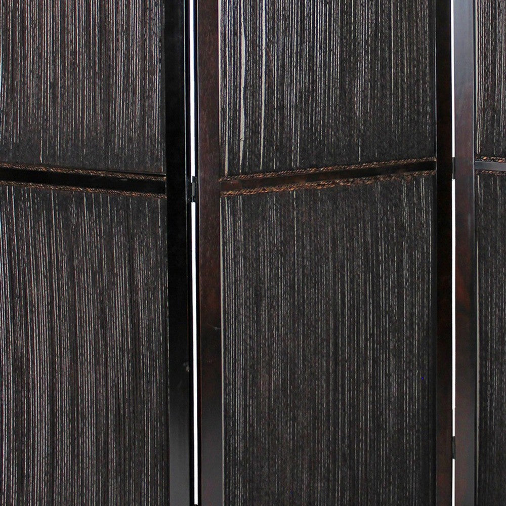 Yetta 72 x 72 Indoor Outdoor Folding Screen Room Divider Handmade Brown BM294238