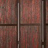 72 Inch 3 Panel Privacy Screen Hardwood Frame Bamboo Strips Brown Red BM294244