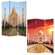 Brar 71 Inch 3 Panel Screen Taj Mahal Reflecting Pool Print Multicolor BM294247