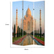 Brar 71 Inch 3 Panel Screen Taj Mahal Reflecting Pool Print Multicolor BM294247