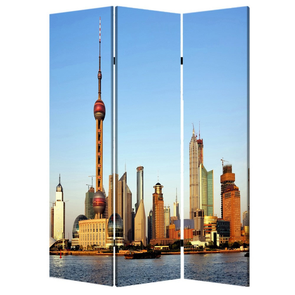 Brar 71 Inch 3 Panel Canvas Screen Great Wall of China Print Multicolor BM294249