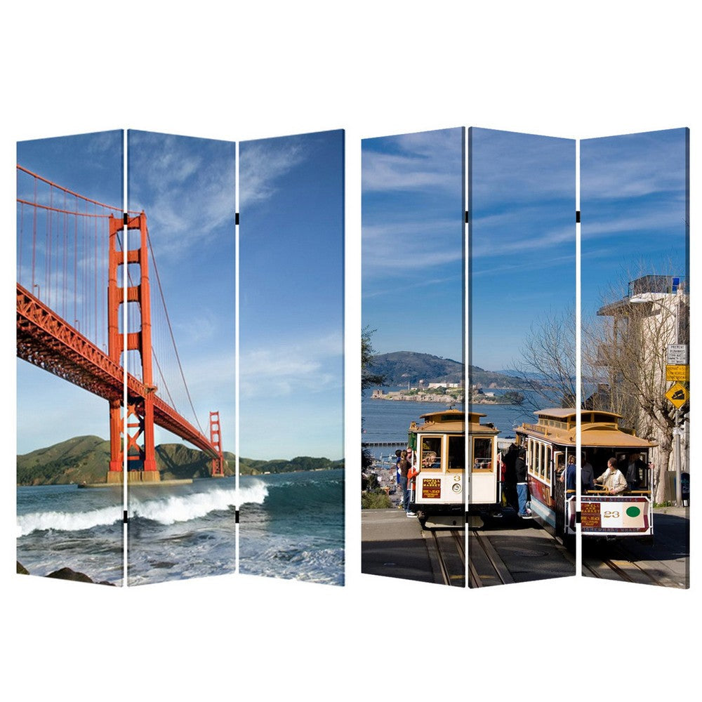 Brar 71 Inch 3 Panel Canvas Screen San Francisco Golden Gate Bridge BM294251