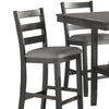 5 Piece Counter Height Dining Set Table and 4 Chairs Padded Seats Gray By Casagear Home BM294271