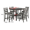 5 Piece Counter Height Dining Set Table and 4 Chairs Padded Seats Gray By Casagear Home BM294271