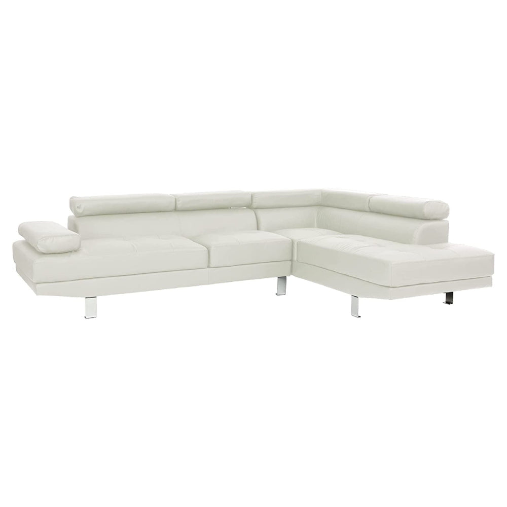 Cree Sectional Sofa | 2 Piece | Chaise | Headrests | White