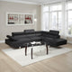 Cree Sectional Sofa | 2 Piece | Chaise | Headrests | Black