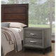 Mazie Nightstand | 25" | 2 Drawers | Metal Handle | Gray Foil Finish