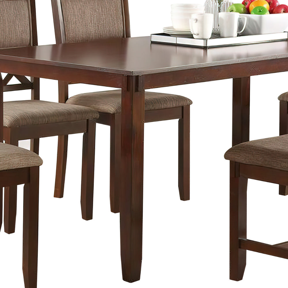 Natali 6 Piece Dining Set with Table 4 Chairs and Bench Foam Fill Brown By Casagear Home BM294279