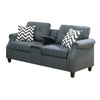 Modern 2 Piece Sofa Set Loveseat and Pillows USB Console Cupholder Gray BM294280