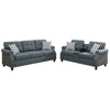 Modern 2 Piece Sofa Set, Loveseat and Pillows, USB Console, Cupholder, Gray