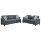 Modern 2 Piece Sofa Set, Loveseat and Pillows, USB Console, Cupholder, Gray