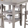 5 Piece Counter Height Dining Set Table and 4 Chairs Padded Seats Gray BM294281