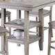 5 Piece Counter Height Dining Set Table and 4 Chairs Padded Seats Gray BM294281