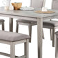 Modern 6 Piece Dining Set with Table 4 Chairs and Bench Plush Seats Gray By Casagear Home BM294282