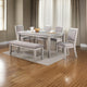 Modern 6 Piece Dining Set with Table 4 Chairs and Bench Plush Seats Gray By Casagear Home BM294282