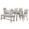 Dining Set | 6 Piece | Plush Seats | Table | 4 Chairs | Gray