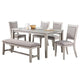 Dining Set | 6 Piece | Plush Seats | Table | 4 Chairs | Gray