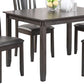 Modern 5 Piece Dining Set with Table 4 Chairs Cushioned Gray and Brown By Casagear Home BM294283