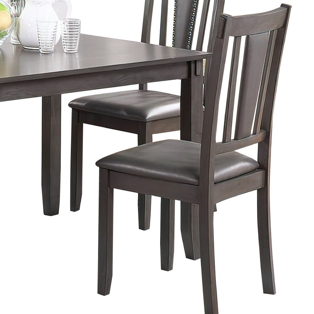 Modern 5 Piece Dining Set with Table 4 Chairs Cushioned Gray and Brown By Casagear Home BM294283