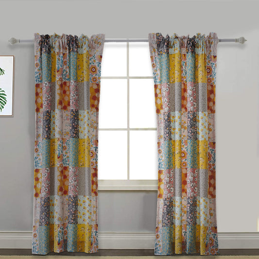 Turin Window Curtains | 63" | Patchwork | Brushed Microfiber