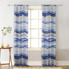 Oda Window Curtains | 84" | Ocean Wave Print | Blue Microfiber