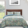 Eden Quilt Set | 2 Piece Twin XL | Peacock & Songbirds | Green